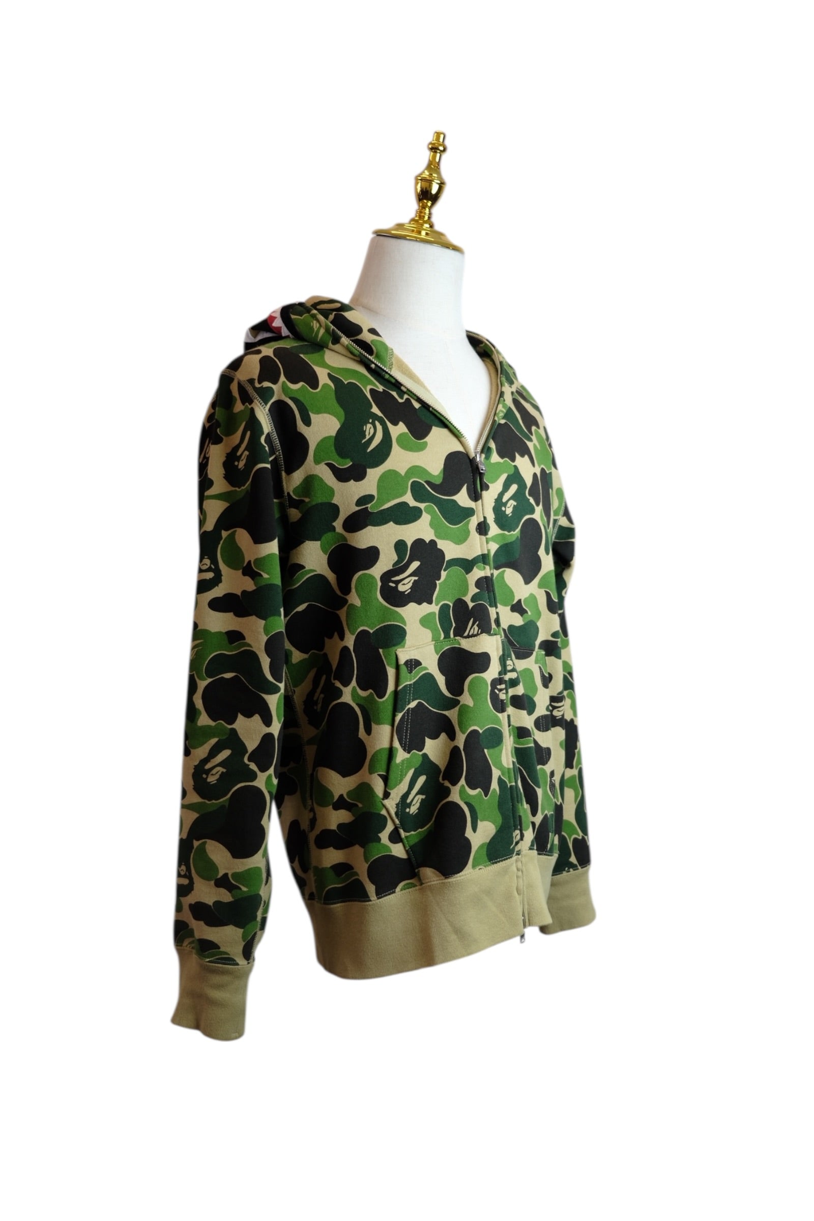 A BATHING APE CAMO SEPARATE SHARK FULL ZIP HOODIE L