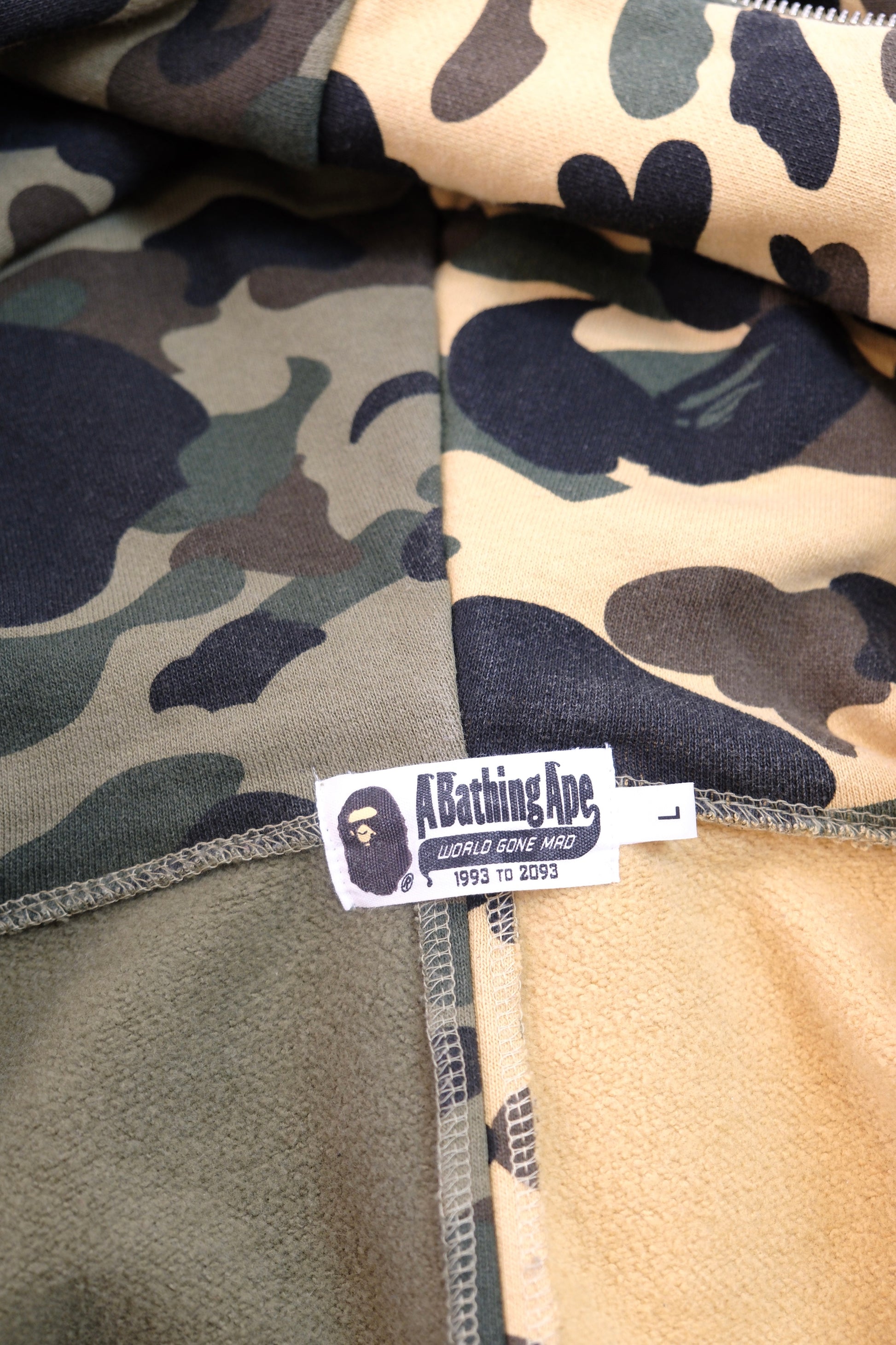 A BATHING APE 1st Camo Half Bape Full Zip Hoodie L