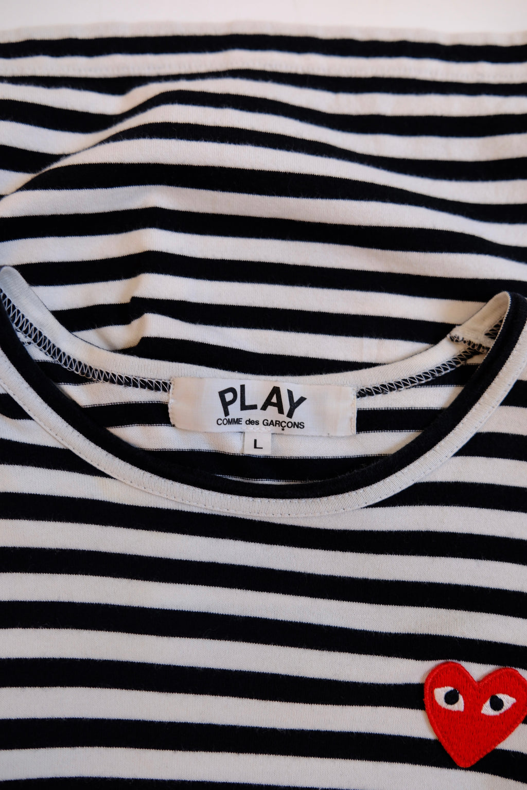 PLAY COMME des GARCONS Striped Long Sleeve T-shirt - Size L