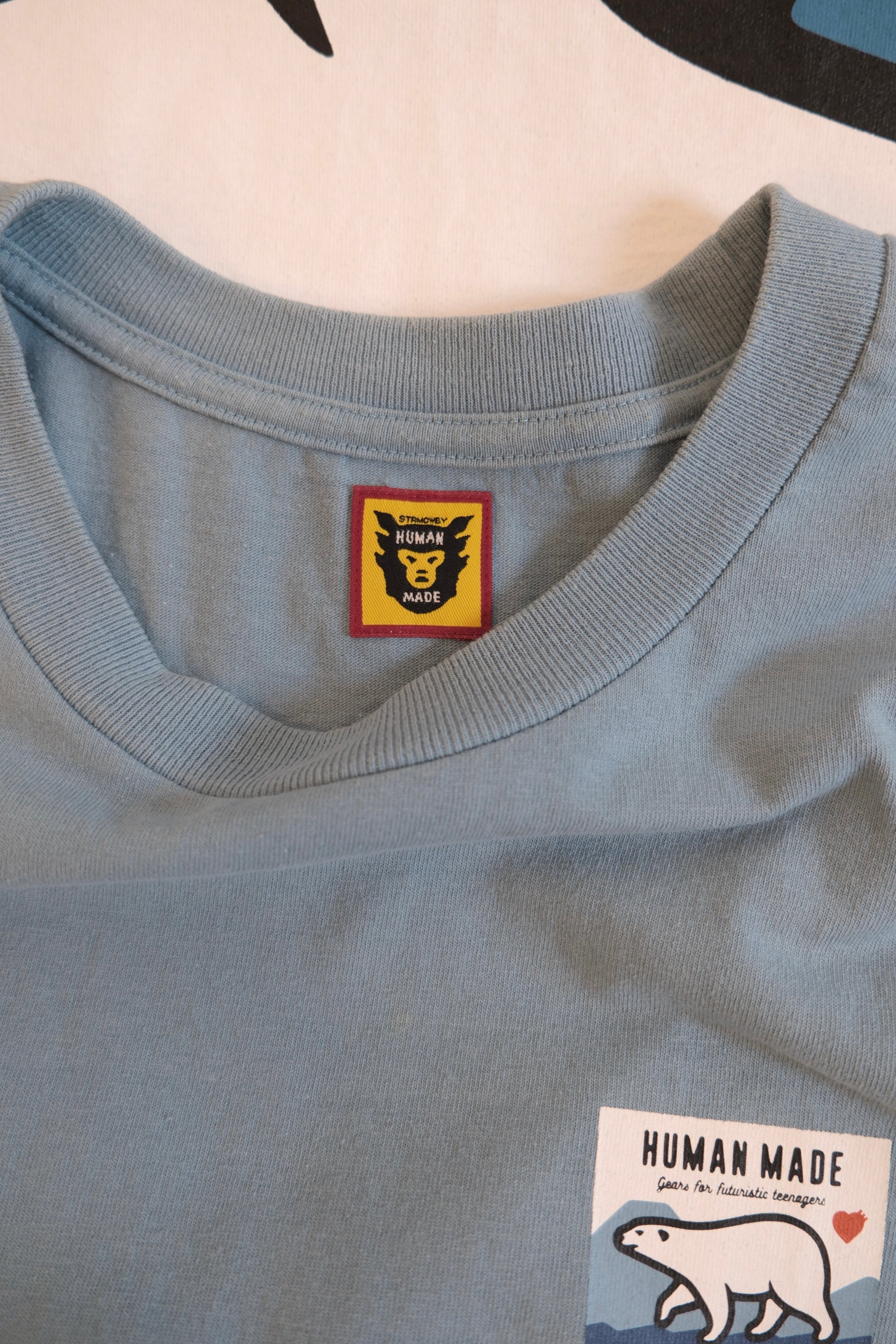 Human Made White bear T-shirt, Light blue, L, Grade B