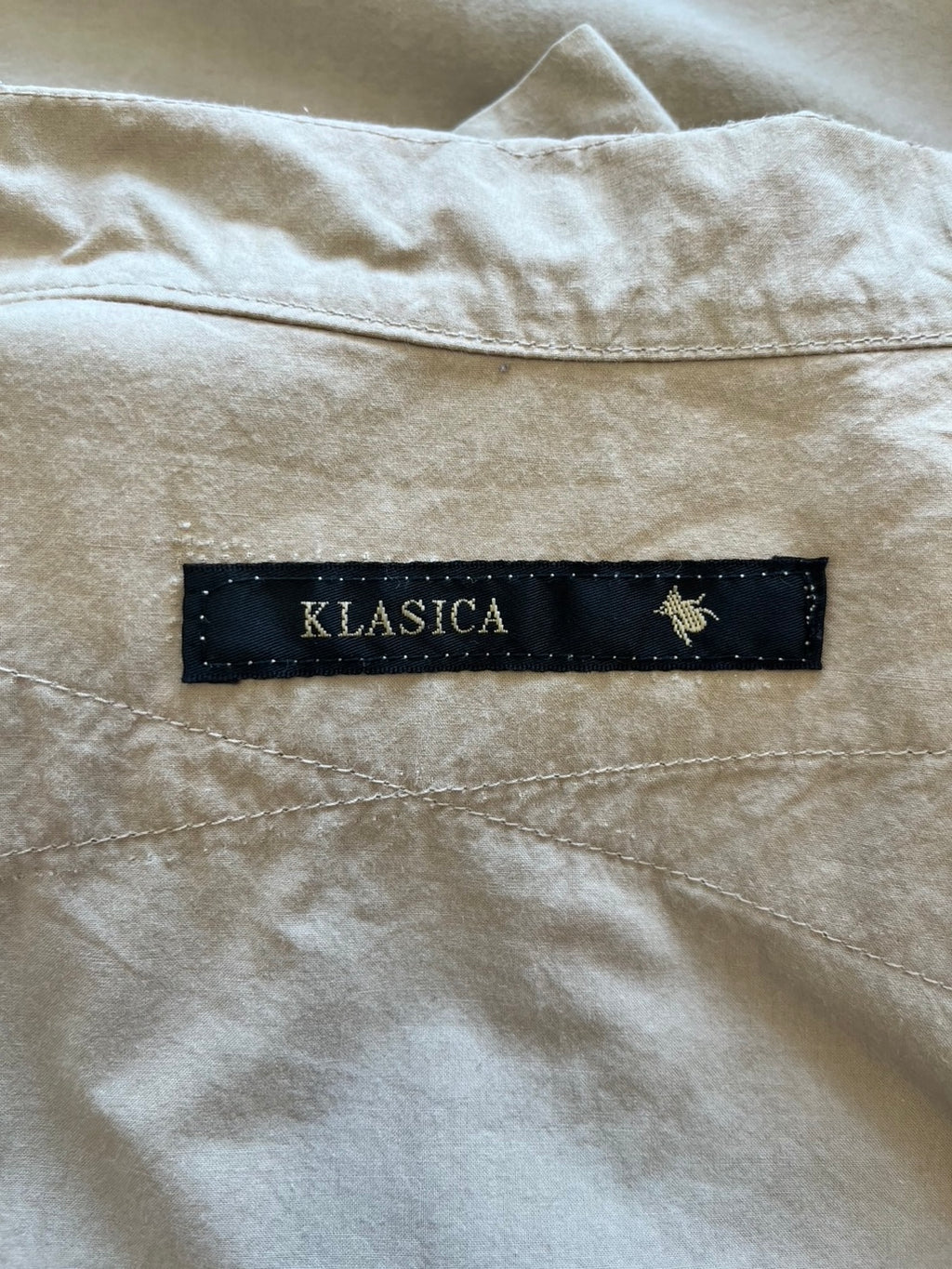 KLASICA Beige Long Shirt in 100% Cotton