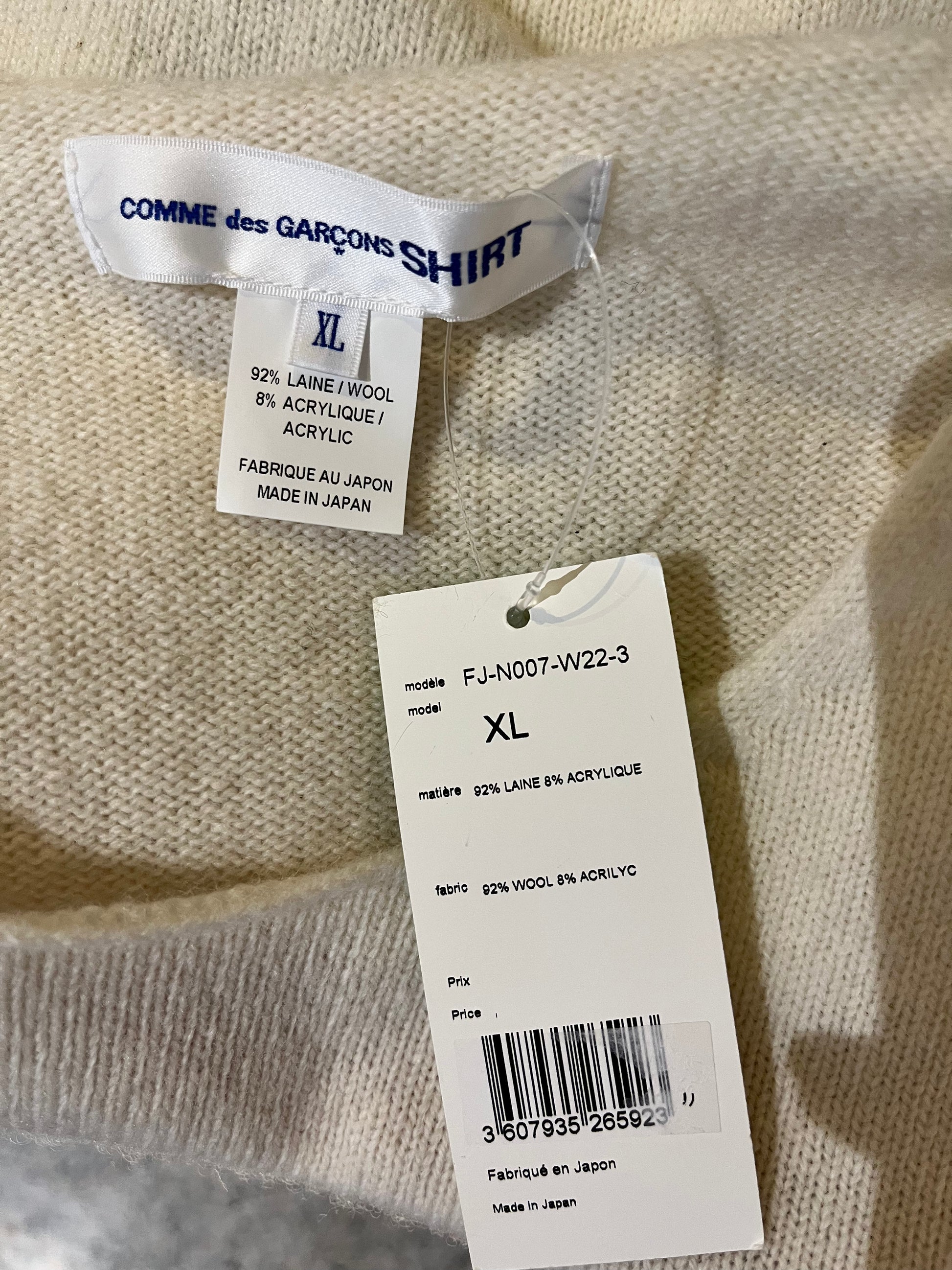 COMME des GARÇONS SHIRT × INVADER Collaboration Knit Sweater XL size - Autumn/Winter 2022 Collection