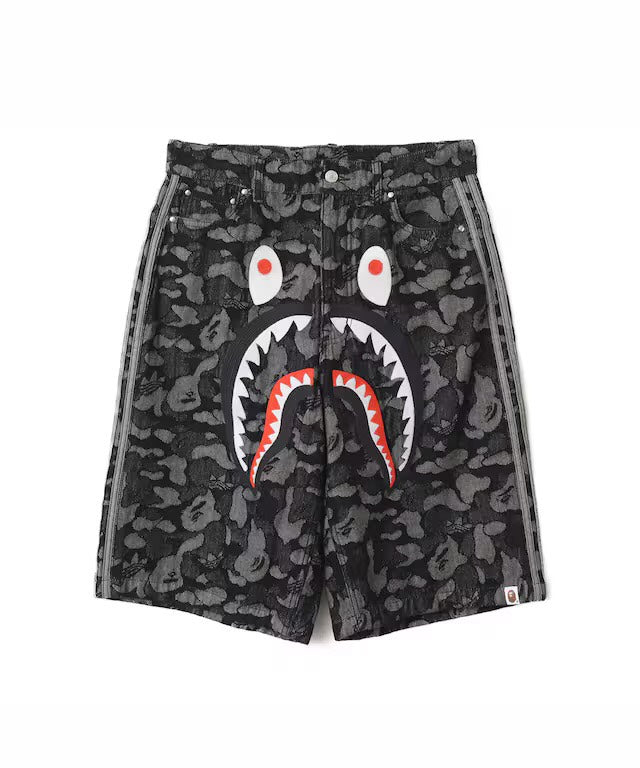 Adidas SHARK DENIM JORTS BAPE Size M