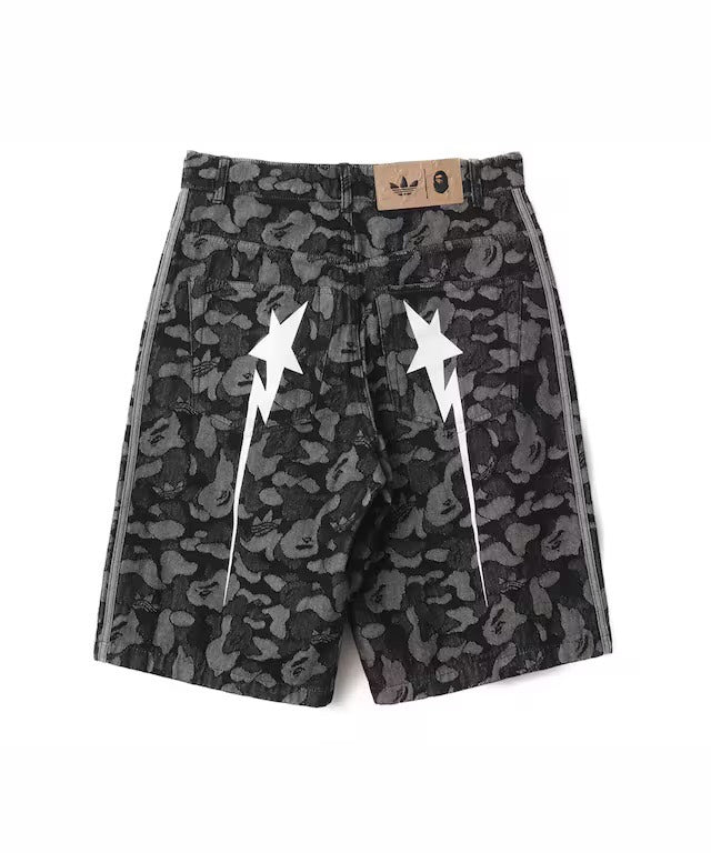 Adidas SHARK DENIM JORTS BAPE Size M