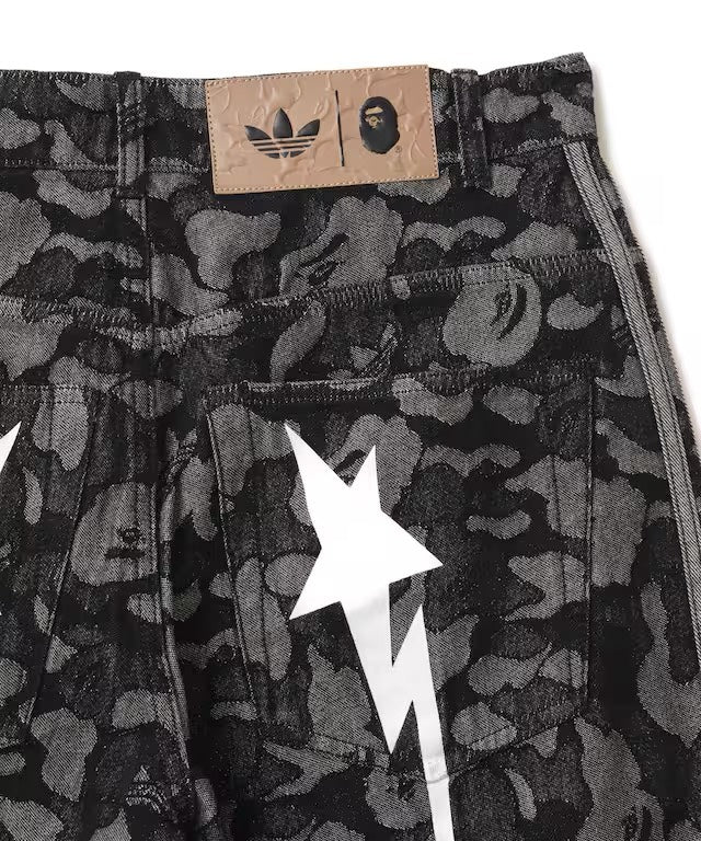 Adidas SHARK DENIM JORTS BAPE Size M