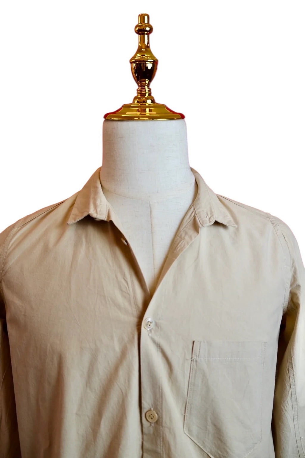 KLASICA Beige Long Shirt in 100% Cotton