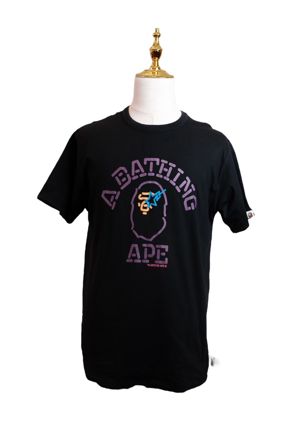 A BATHING APE Neon Logo Ape Head T-Shirt