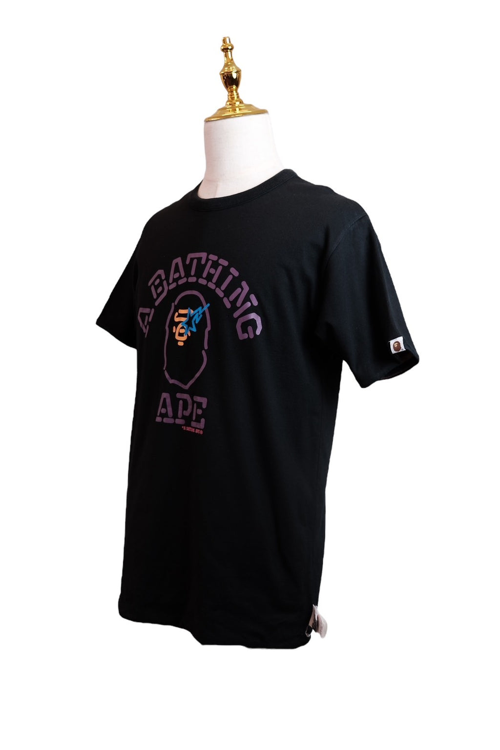 A BATHING APE Neon Logo Ape Head T-Shirt