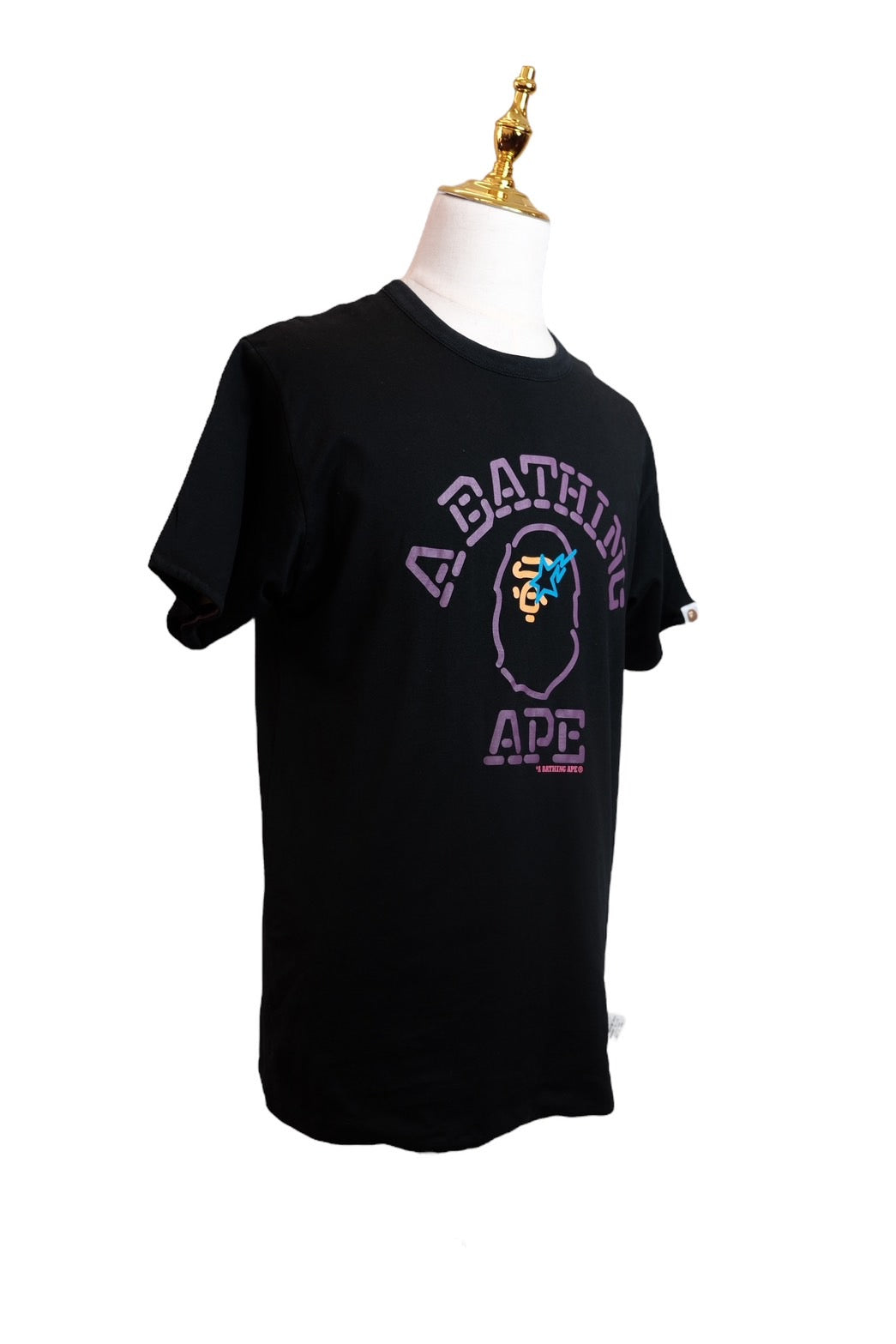 A BATHING APE Neon Logo Ape Head T-Shirt