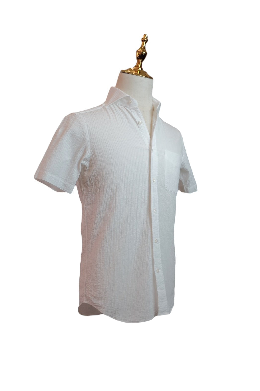 Maker’s Shirt Kamakura White Seersucker Short-Sleeve Shirt