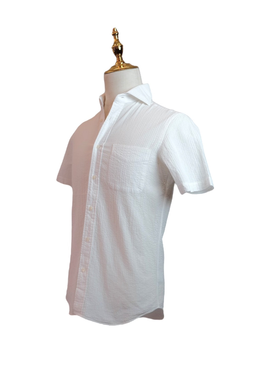Maker’s Shirt Kamakura White Seersucker Short-Sleeve Shirt