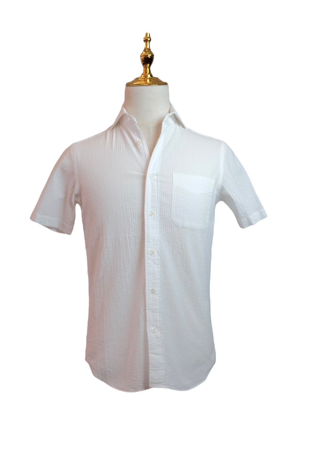 Maker’s Shirt Kamakura White Seersucker Short-Sleeve Shirt