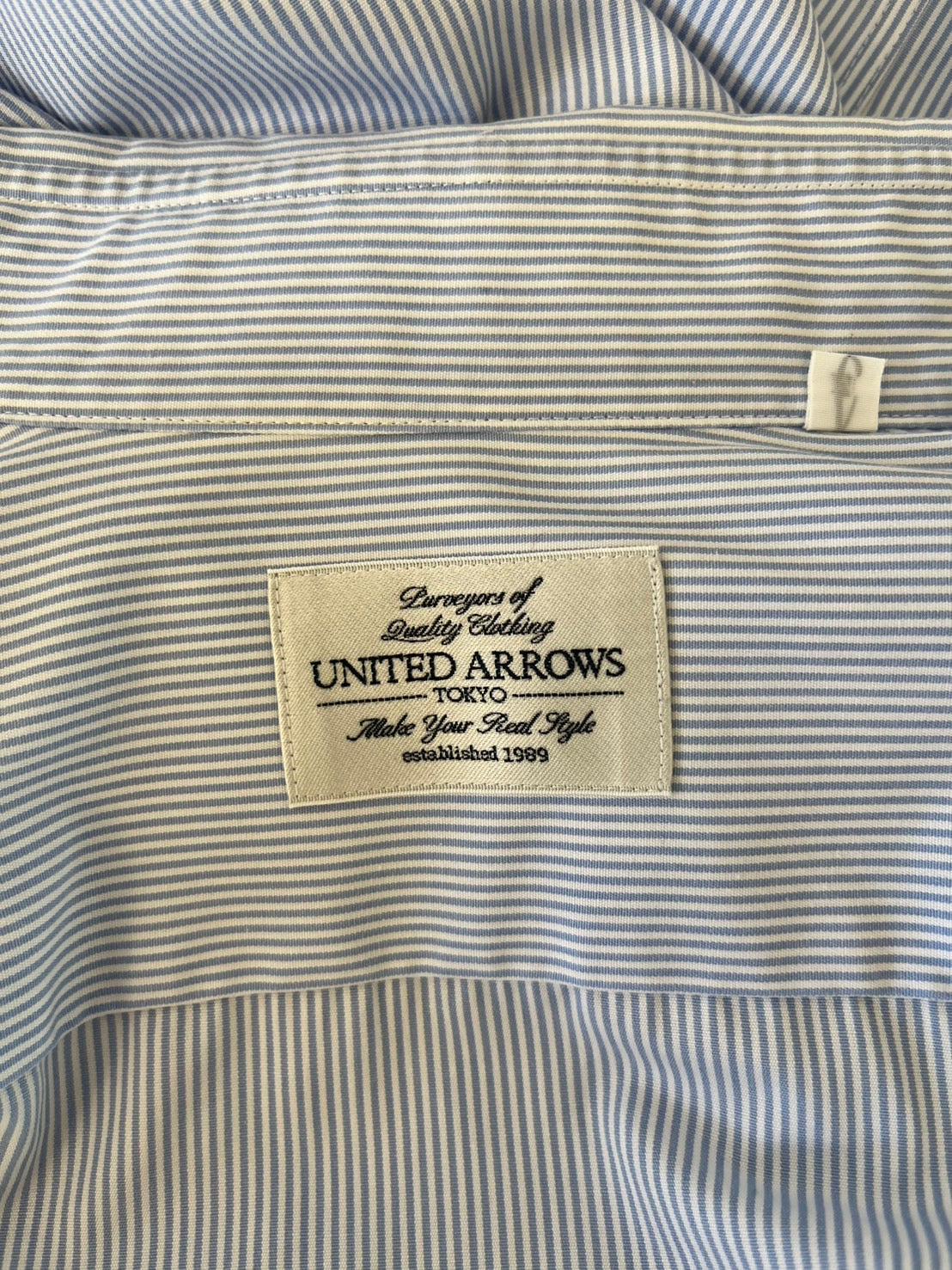 UNITED ARROWS Blue Striped Short-Sleeve Shirt