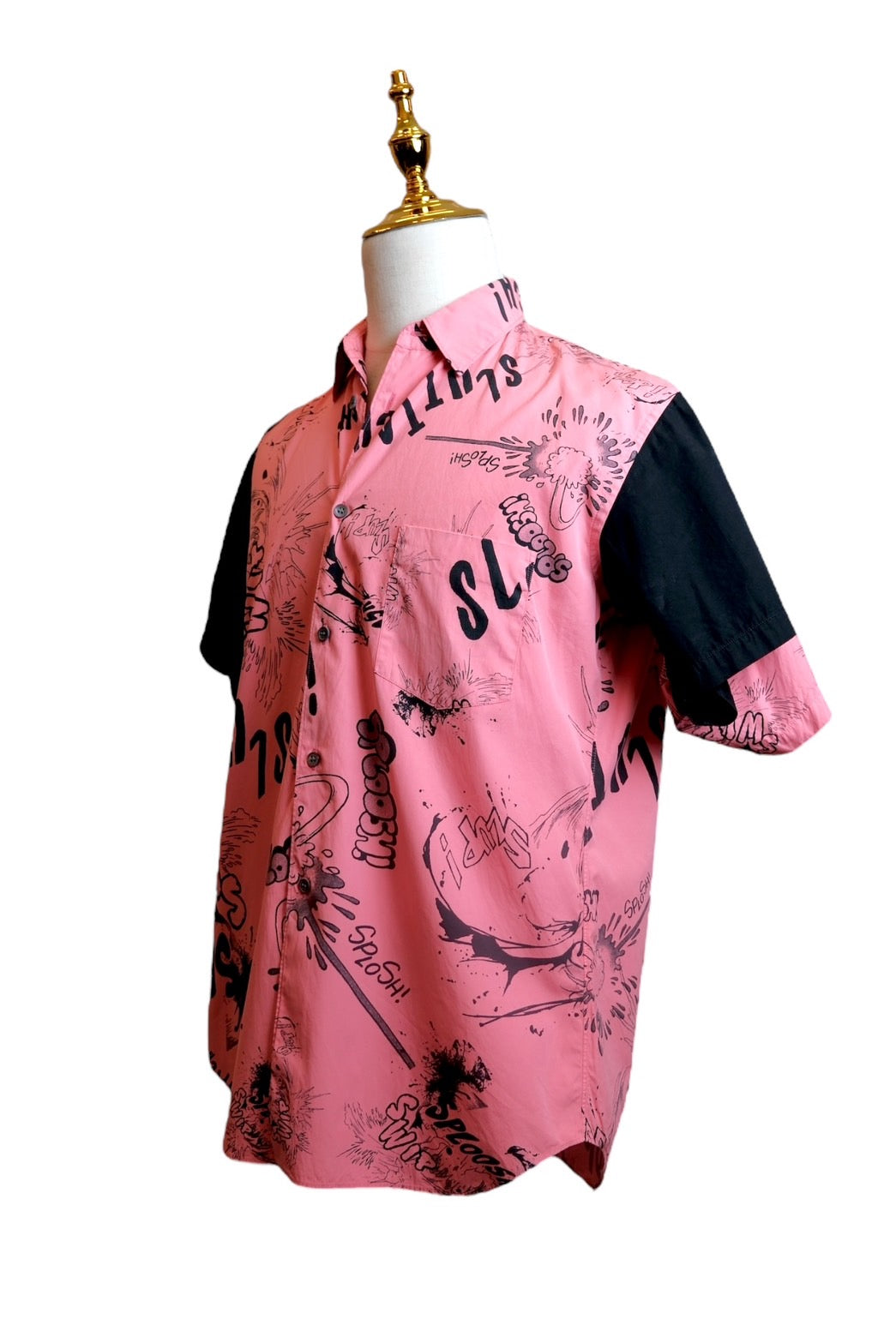 COMME des GARÇONS SHIRT – Pink Comic Graphic Short Sleeve Shirt