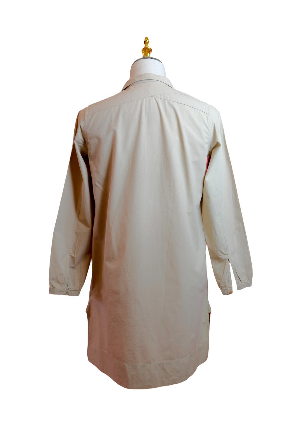 KLASICA Beige Long Shirt in 100% Cotton