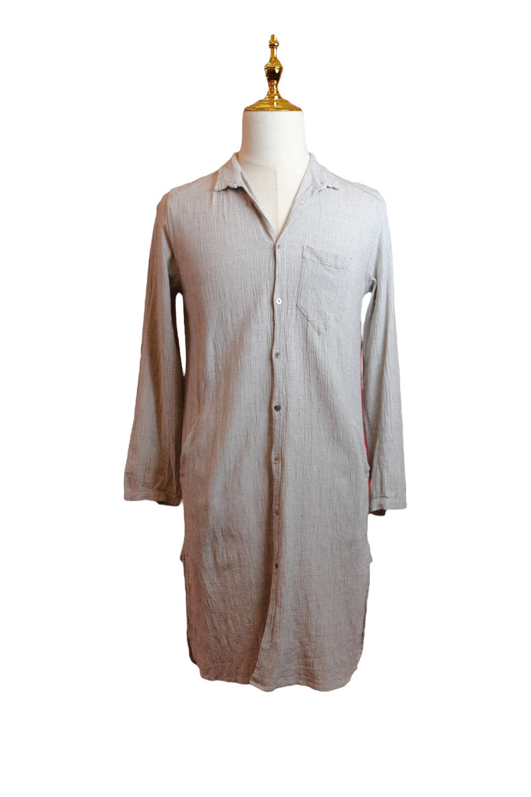 KLASICA Long Shirt in 100% Textured Cotton
